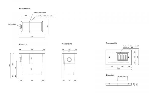 INFILTRATIEKOLK TECHNISCHE TEKENING